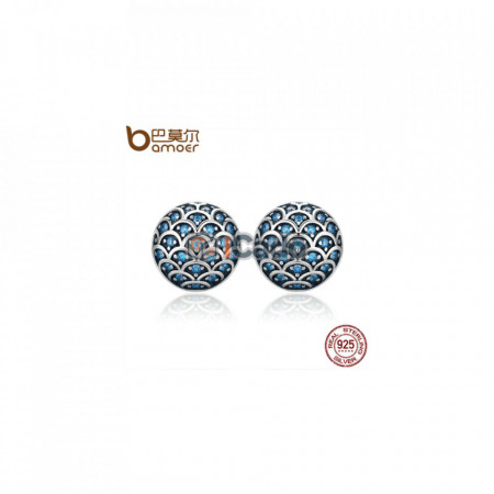 Cercei din argint Legend Of The Sea Clear CZ - BAMOER Genuine 100% 925