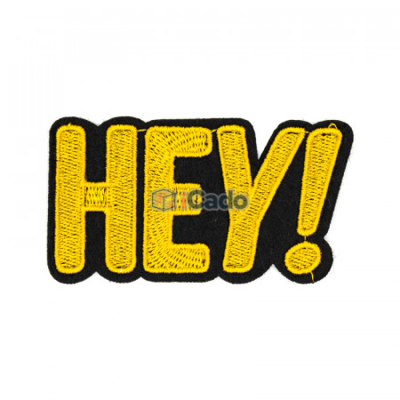 Emblema brodata Hey! 8.5x5cm