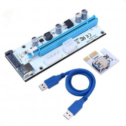 Riser PCI-E, Ver. 008s, 1x to 16x, 4, 6 pini / S-ATA, USB
