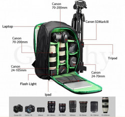 Rucsac foto DSLR HUWANG 43 x 30 x 15.5 cm verde poza 2