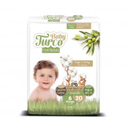 Set 20 Scutece Bumbac, Vegane pentru Copii 16 - 25 Kg Numărul 6