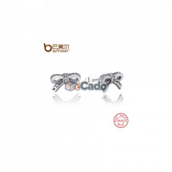 Cercei din argint Sparkling Bow Stud Earrings With Clear CZ