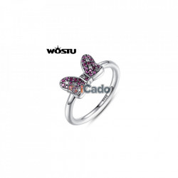 Inel din argint Mouse's Sparkling Bow Party Ring With Red CZ
