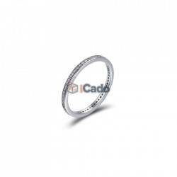 Inel din argint Luminous CZ Round - BAMOER Authentic 925 roz