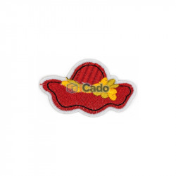 Emblema brodata in forma de palarie 6.5x4cm
