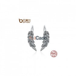 Cercei din argint Vintage Feather Wings Long Drop