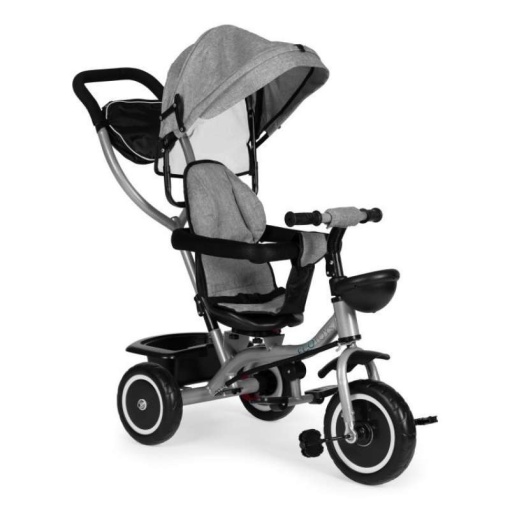 ECOTOYS 2U1 TRICIKL SA ROTIRAJUĆIM SJEDIŠTEM I SKLOPIVOM TENDOM GREY