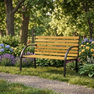 Drvena baštenska klupa sa naslonom 122×57 cm - MultiGarden - Img 4
