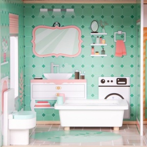 DRVENA KUĆICA ZA LUTKE SA LIFTOM - ECOTOYS CANDY RESIDENCE - Img 7
