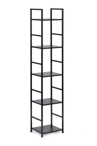 Drvena polica sa metalnim okvirom u LOFT stilu, 5 nivoa, crna- ModernHome - Img 5