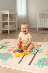 Edukativna podloga za igru sa dva lica, sklopiva sa torbom 200X150 ECOTOYS - Img 2