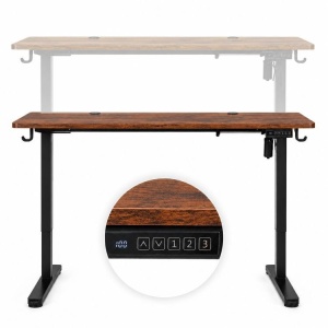 Električni radni sto 140 × 60 cm sa podesivom visinom 72–118 cm, rustični hrast – ModernHome - Img 7