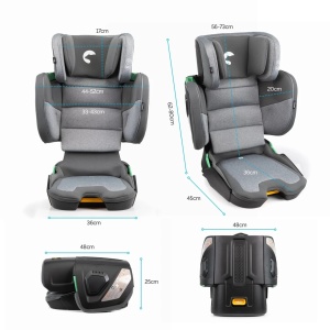Kidnort Mane auto sjedište i-size 100-150cm grey - Img 7