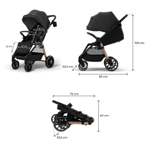 KINDERKRAFT KOLICA ZA BEBE GRANDE 2 BLACK - Img 5