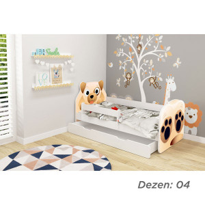 KREVET ZA DJECU ANIMALS 160x80cm SA DODATNOM FIOKOM WHITE ACMA VII - 04