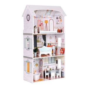 Kućica za lutke Alice na 3 sprata, 4 sobe, set sa 9 komada namještaja – ECOTOYS - Img 4