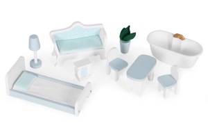 Kućica za lutke Alice na 3 sprata, 4 sobe, set sa 9 komada namještaja – ECOTOYS - Img 6