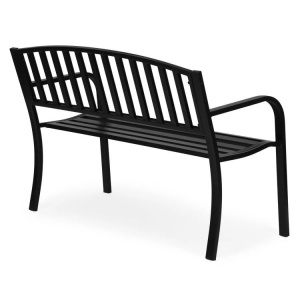 Metalna baštenska klupa 120×50 cm sa naslonom, crna - MultiGarden - Img 7