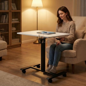 Mobilni podesivi sto 70x48 cm Laptop sto sa podesavanjem visine 71.5–112 cm White ModernHome - Img 2