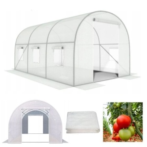 Plastenik tunnel, 3x2x2 m, multi-season, metalni ram, bijela folija, 2 ulaza