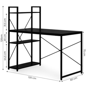 Radni sto 120x60 cm sa policama Black ModernHome - Img 9