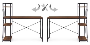 Radni sto 120x60 cm sa policama Dark ModernHome - Img 6