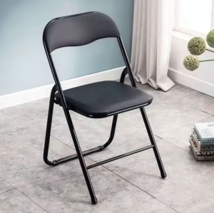 SET OD 8 SKLOPIVIH STOLICA BLACK ECO-LEATHER - Img 3