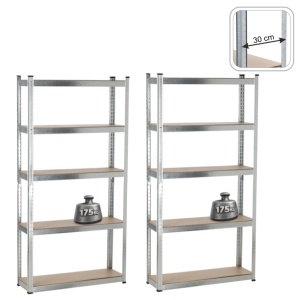 Set od dvije police sa 5 nivoa, 90 × 30 × 180 cm - Img 5