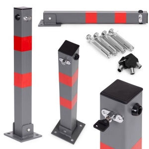Sklopiva Parking barijera STUB sivi 60 cm with Key and Reflective Stripes