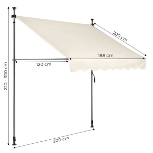 Tenda za terasu i balkon sa podešavanjem visine 2x1.2m Beige Multigarden - Img 5