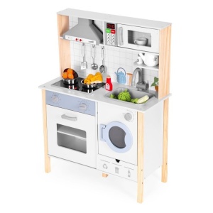 Dječija kuhinja za sa zvučnim efektima, LED svjetlom, rernom, veš mašinom i dodacima – ECOTOYS - Img 4