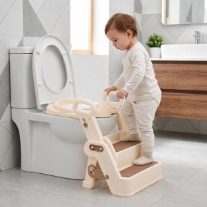 Dječiji adapter za WC šolju sa stepenikom i rukohvatima HA-P33-2 – ECOTOYS