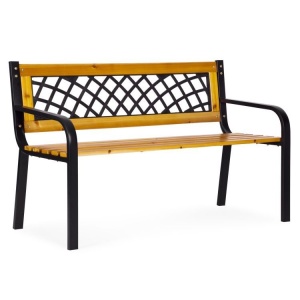 Drvena baštenska klupa sa rešetkastim naslonom 118×52 cm - MultiGarden