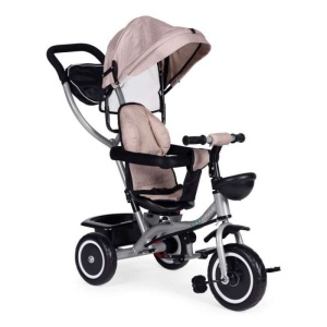 ECOTOYS 2U1 TRICIKL SA ROTIRAJUĆIM SJEDIŠTEM I SKLOPIVOM TENDOM BEIGE - Img 4
