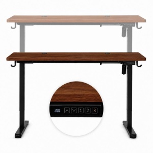 Električni radni sto 140 × 60 cm sa podesivom visinom 72–118 cm, tamni hrast – ModernHome - Img 7