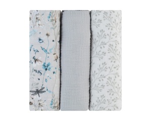 Kikka Boo Muslin set za povijanje 3 kom 75x75 cm Dreamy Fields Grey - Img 1