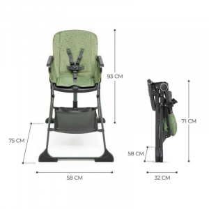KINDERKRAFT STOLICA ZA HRANJENJE FOLDEE - GREEN - Img 3