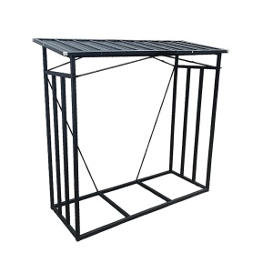 Metalni stalak sa krovom za ogrijevno drvo 185×70×185 cm - Img 6