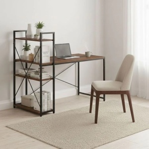 Radni sto 120x60 cm sa policama Dark ModernHome - Img 3
