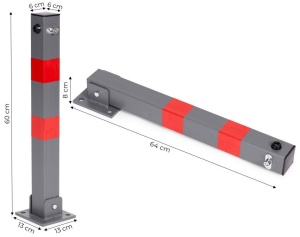 Sklopiva Parking barijera STUB sivi 60 cm with Key and Reflective Stripes - Img 10