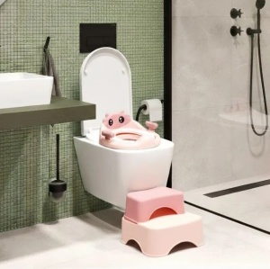 Adapter za WC šolju sa stepenicama i platformom za djecu, roze, ECOTOYS - Img 3