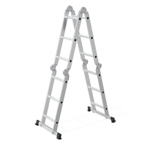 Aluminijumske višenamjenske merdevine 4x3, sa šarkama, sklopive, nosivost 150 kg, ModernHome - Img 8