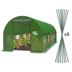 Baštenski plastenik tunel 5-segmentni Zeleni 8 x 3 x 2 M - Img 3