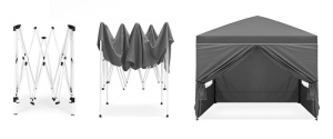 Baštenski šator/paviljon 3×3 m, automatski rasklopiv, sa 4 bočne stranice crni – MultiGarden - Img 7