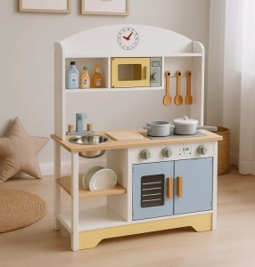 Dječija kuhinja – Rerna, mašina za pranje veša, mikrotalasna i 12 dodataka – ECOTOYS