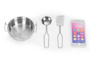 Dječija kuhinja sa zvukom i LED tablom za pisanje, metalni dodaci, MDF, 3+ godine, ECOTOYS - Img 5