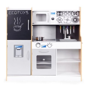 Dječija kuhinja sa zvukom i LED tablom za pisanje, metalni dodaci, MDF, 3+ godine, ECOTOYS - Img 2