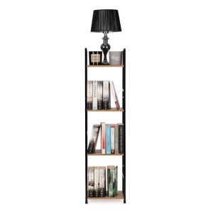 Drvena polica sa metalnim LOFT okvirom, 4 nivoa, u boji hrasta - ModernHome - Img 6