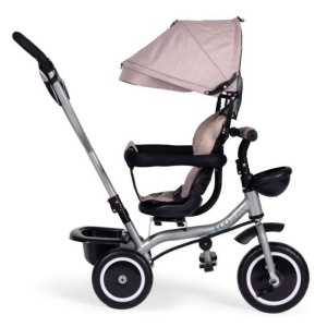 ECOTOYS 2U1 TRICIKL SA ROTIRAJUĆIM SJEDIŠTEM I SKLOPIVOM TENDOM BEIGE - Img 5