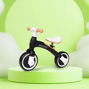 Ecotoys balans biciklo sa pedalama i pomoćnim točkovima 3u1 black - Img 6